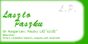 laszlo paszku business card